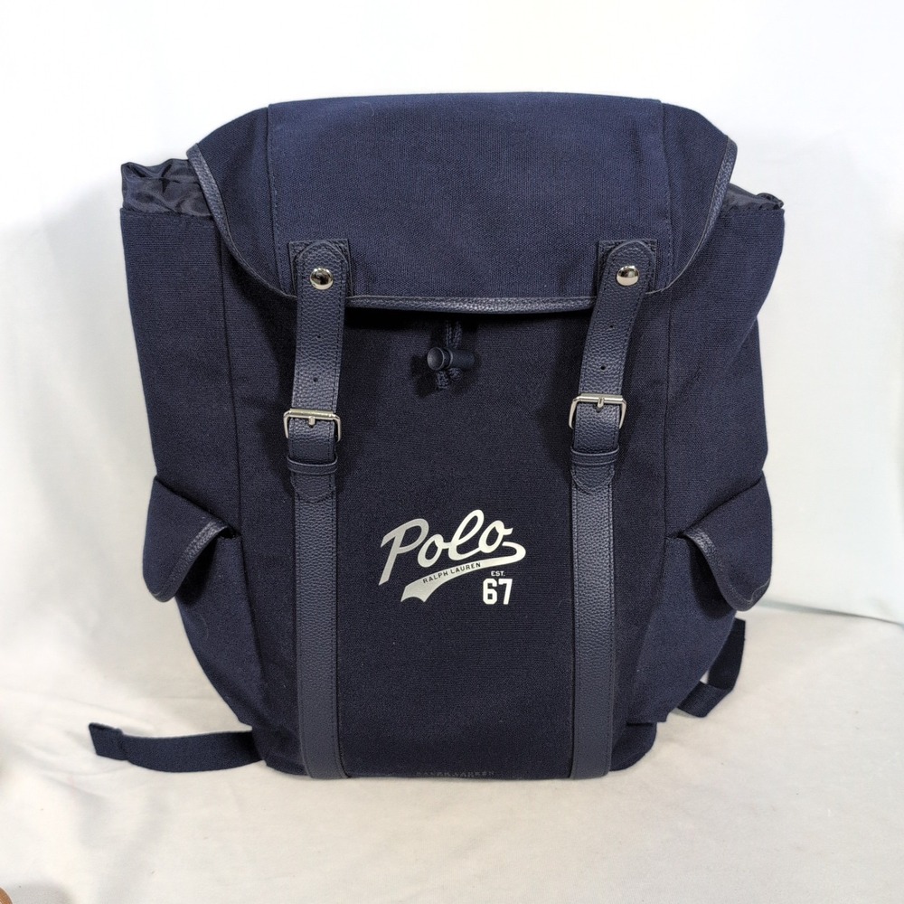 Polo Ralph Lauren Fragrances Polo 67 Gym Navy Blue Backpack Snap Closure